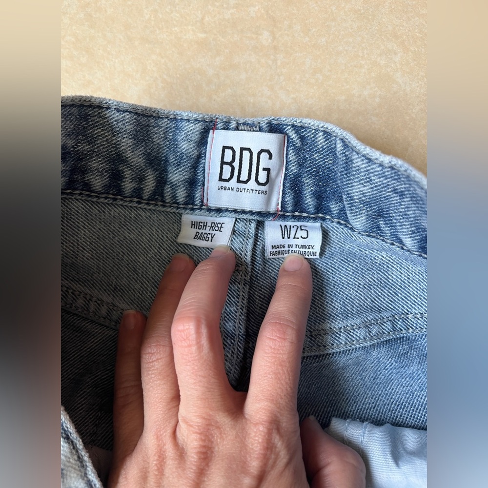 BDG Urban Outfitters High-Rise Baggy Jeans Women's 25 Blue Acid Wash - Picture 6 of 13